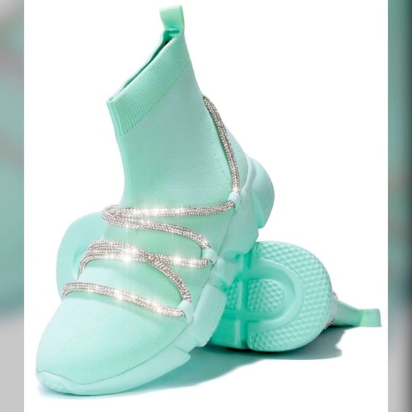 Cape Robbin Shoes - Tiffany Blue Diamond Band Sneaker